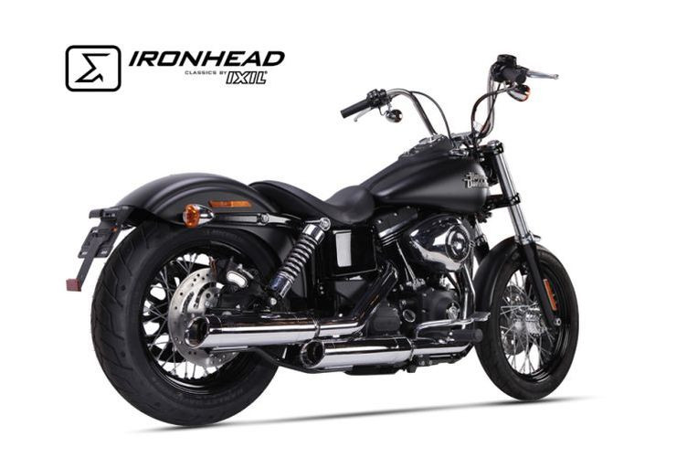 IRONHEAD Edelstahl Auspuff Harley-Davidson Dyna Street Bob, 06-16 (Paar)