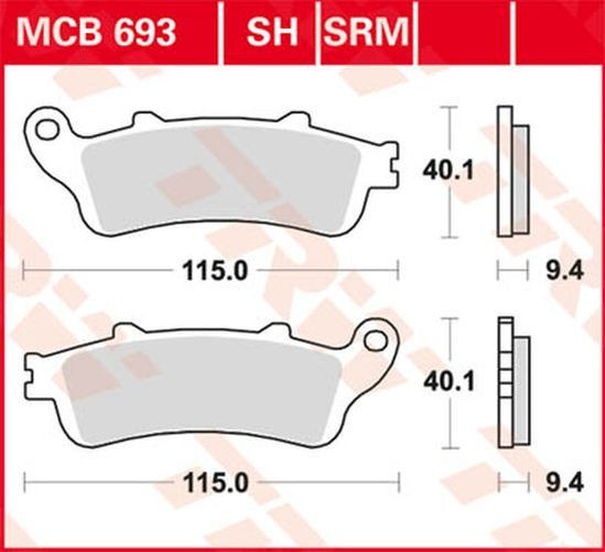 TRW Lucas Bremsbelag MCB693 honda (Satz)