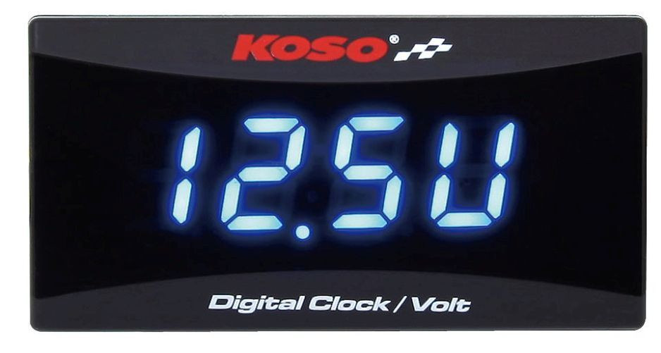 KOSO Batteriespannungsanzeige und Uhr KOSO für alle 12 V Gleichstrom-Batterien (Stück)