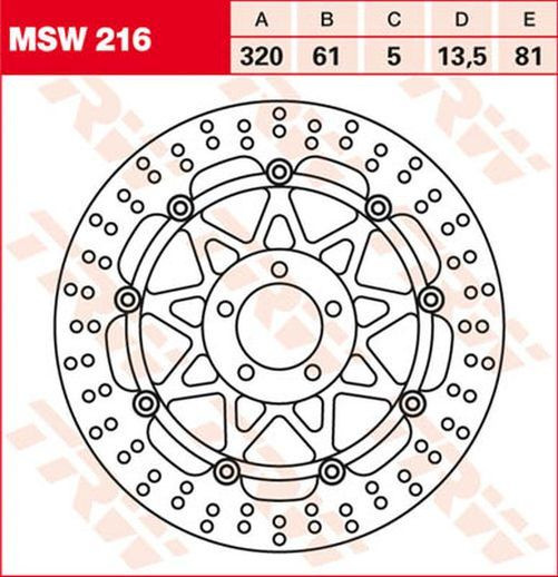 TRW Lucas Bremsscheibe MSW216, schwimmend (Stück)