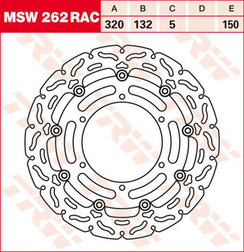 TRW Lucas Bremsscheibe MSW262RAC, schwimmend yamaha (Stück)