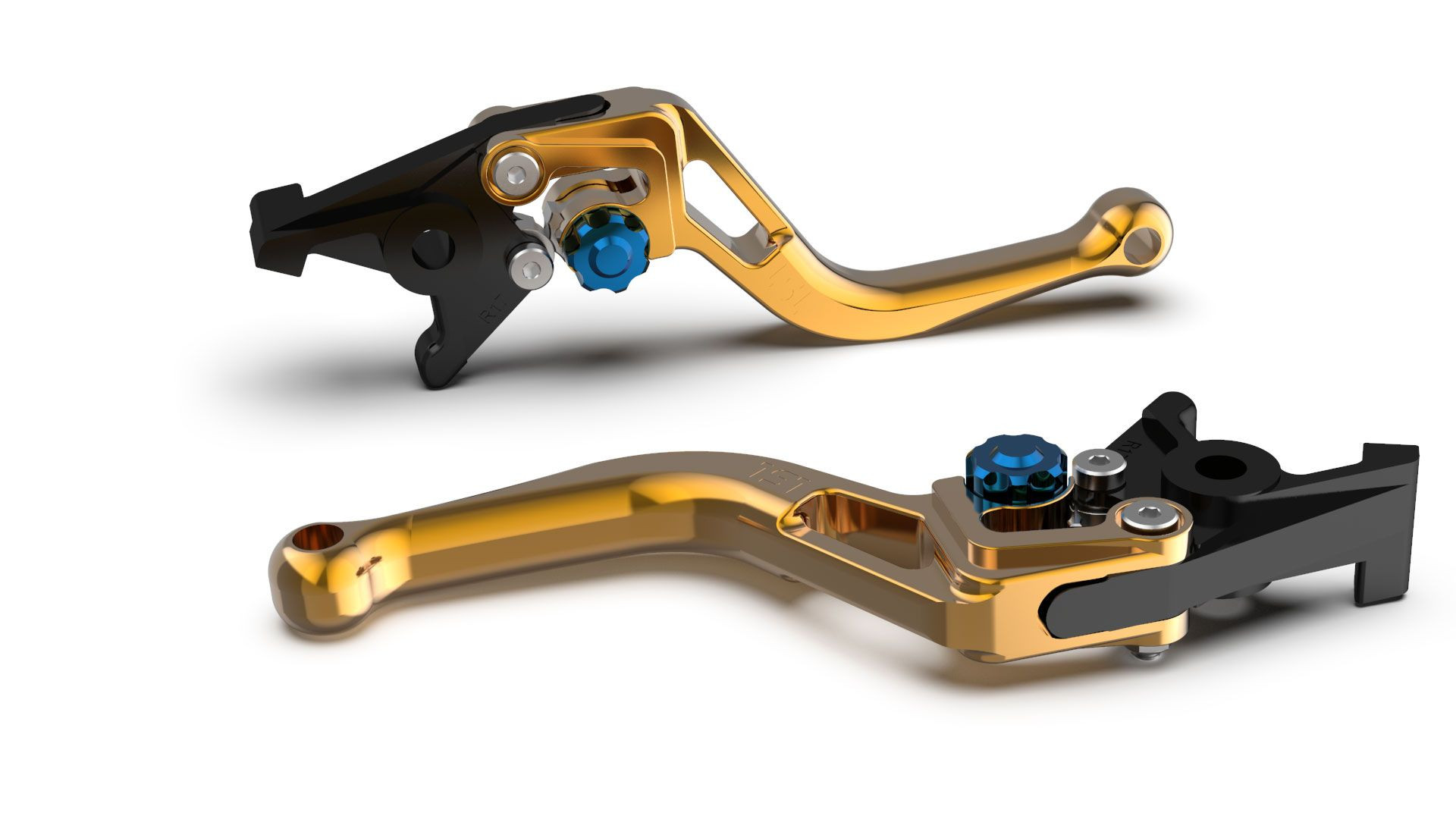 LSL Bremshebel BOW R38R, kurz, gold/blau (Stück)