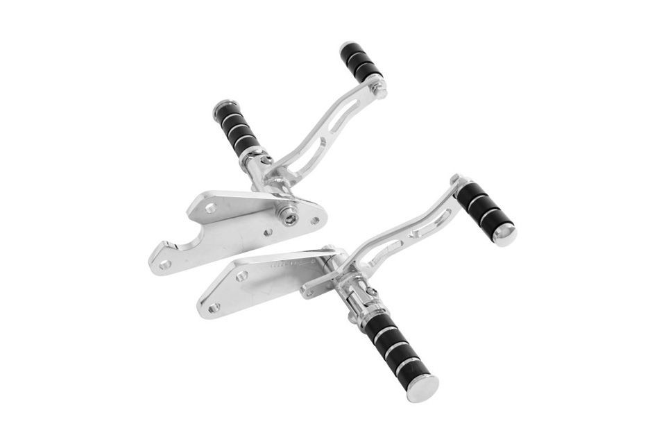 HIGHWAY HAWK Fußrastenanlage Speed, gefräste Hebel Kawasaki, +18 cm, chrom (Stück)