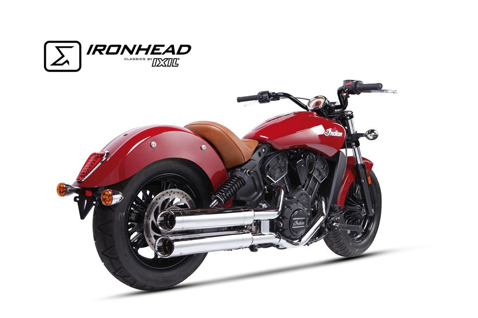 IRONHEAD Edelstahl Auspuff Indian Scout, 15-16 (Paar)