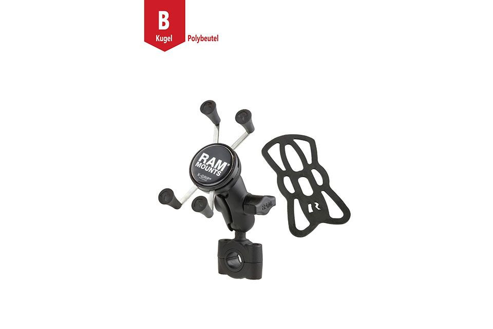 RAM Mounts Torque Motorradhalterung M (Lenker/Rohre) X-Grip Uni-Halteklammer für Smartphones (Stück)