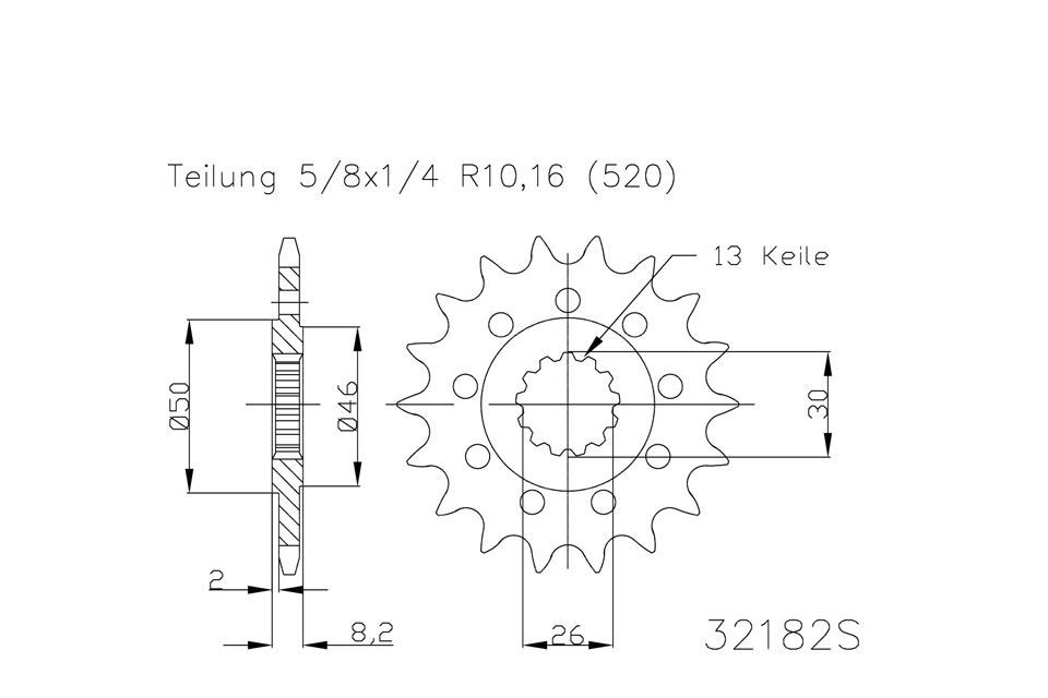 ESJOT Kettenritzel Sport, 17 Zähne, 520er Teilung triumph (Stück)