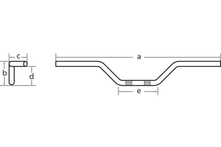 FEHLING Fat Flyer Bar, 1 1/4 Zoll/1 Zoll, B 91 cm, Schwarz (Stück)