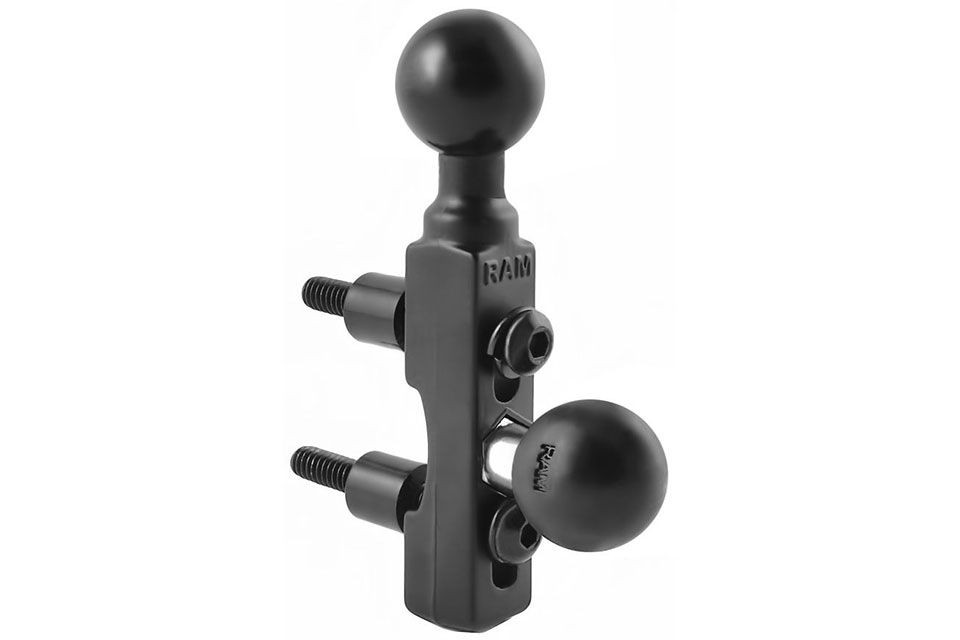 RAM Mounts Motorrad Basisbefestigung für Lenker/Bremse/Kupplung mit zweiter Kugel - B-Kugel (1 Zoll) (Stück)