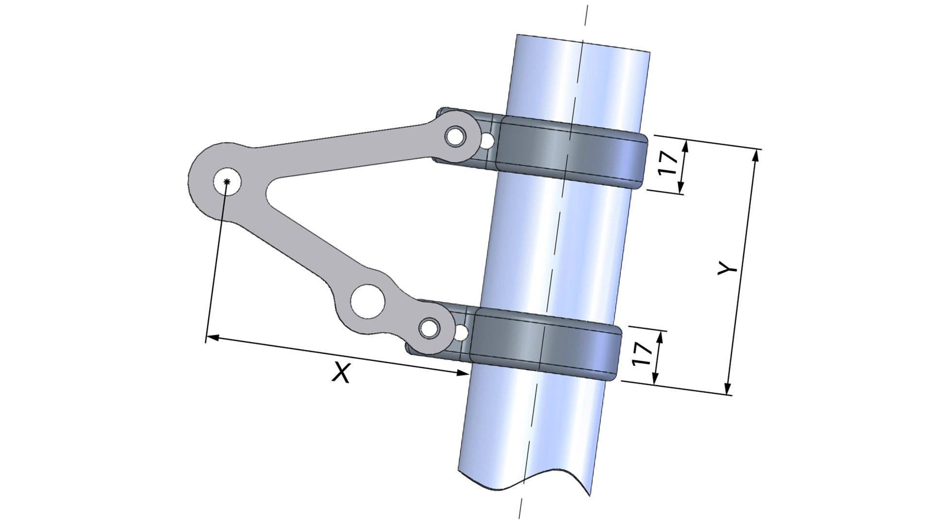 LSL Lampenhalter 59mm, lang, mit Blinkeraufnahme (Set)