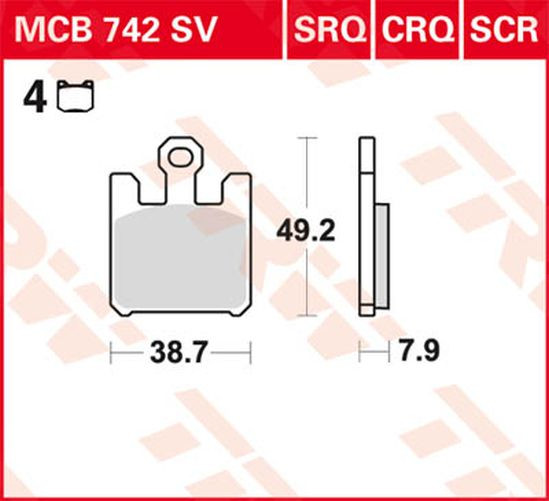 TRW Lucas Racingbelag MCB742SRQ (Satz)
