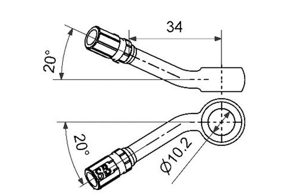 HIGHWAY HAWK Fitting, 20° n. unten + 20° rechts abgewinkelt (Stück)