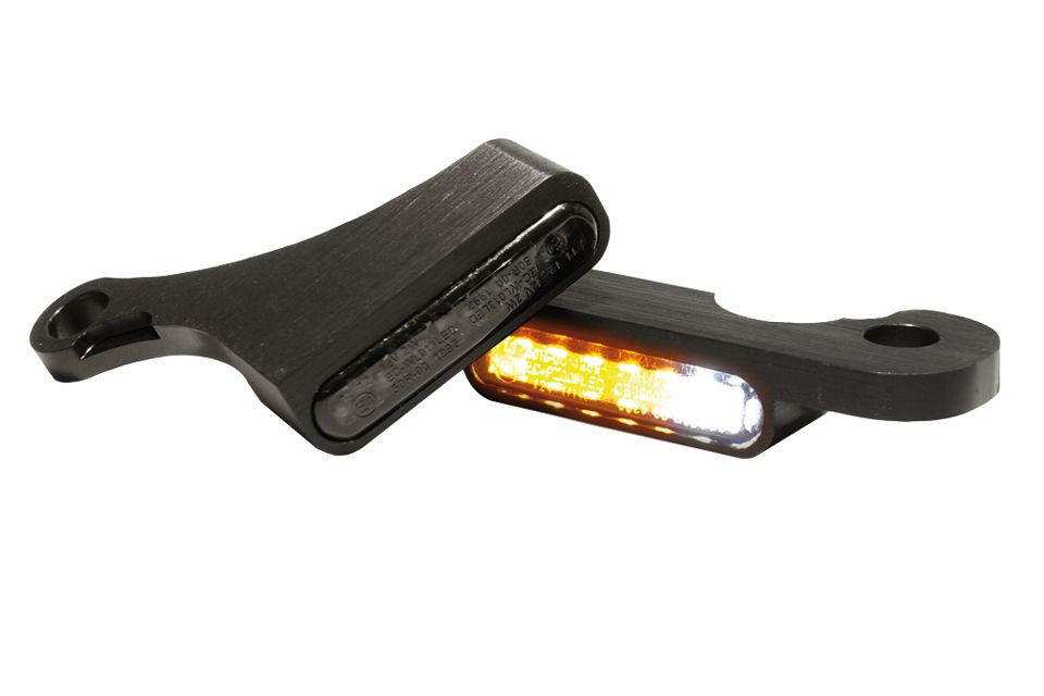 HeinzBikes LED Armaturen Blinker-Positionslicht-Kombination SOFTAIL Modelle 15-, schwarz (Paar)