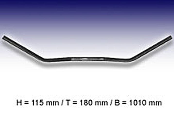 FEHLING Flyer-Bar Large 1 Zoll, B:101 cm, Kerbe, schwarz (Stück)