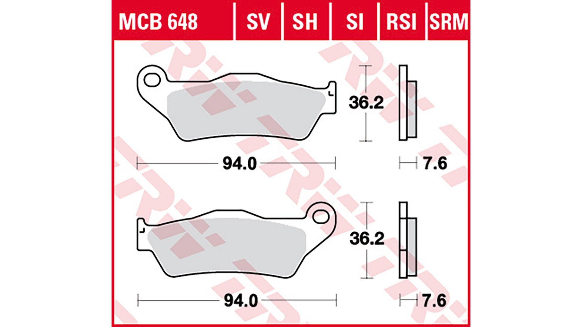 TRW Lucas TRW Lucas Bremsbelag MCB648SI Sinter Offroad