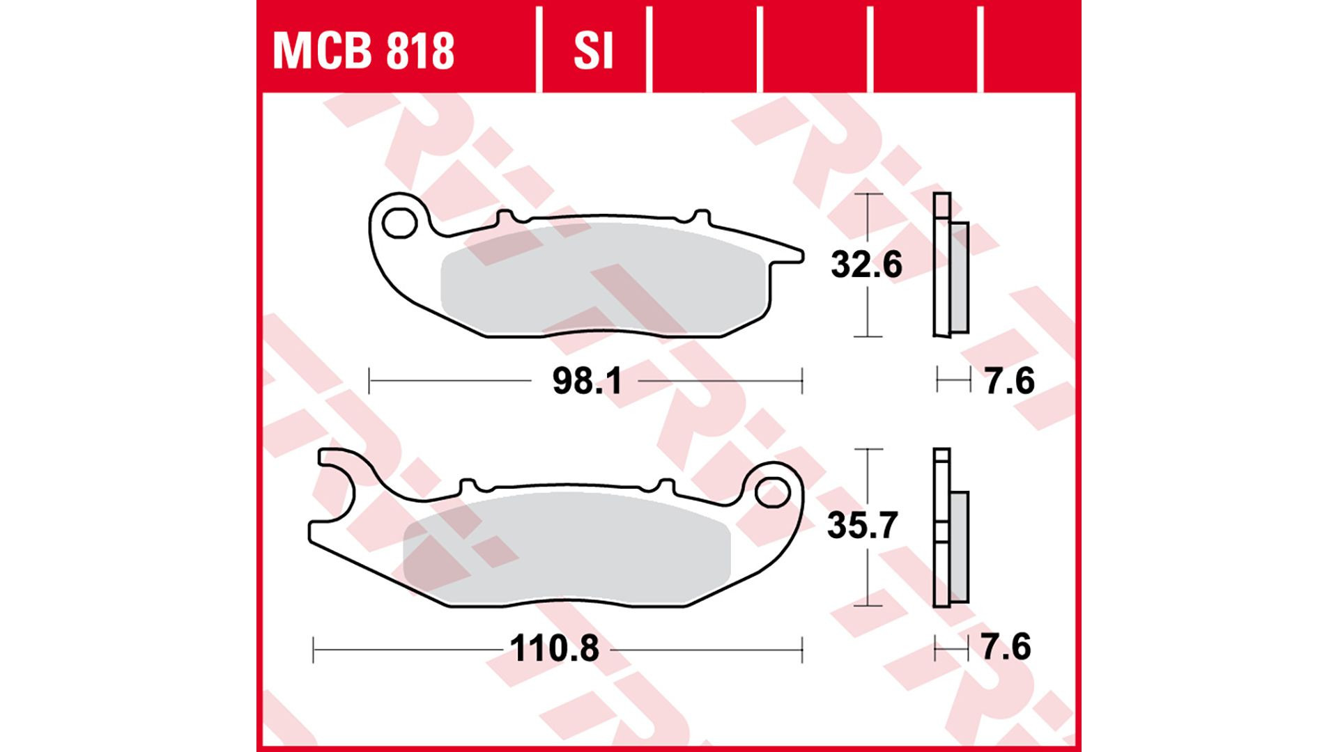 TRW Lucas TRW Lucas Bremsbelag MCB818SI Sinter Offroad