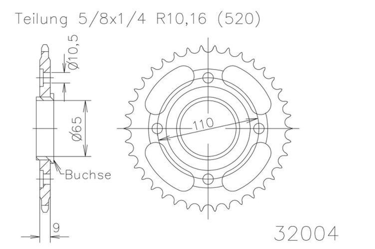 ESJOT Kettenrad, 36 Zähne honda (Stück)