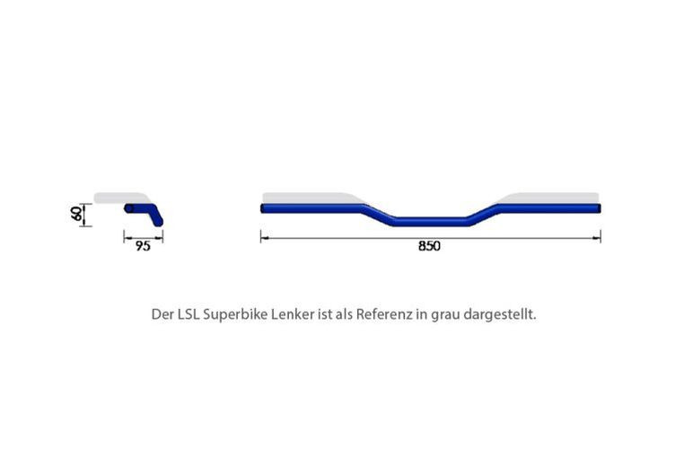 LSL Street Bar L00, 1 Zoll, H-D, schwarz (Stück)