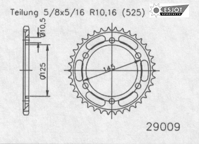 ESJOT Kettenrad, 43 Zähne diverse Modelle (Stück)