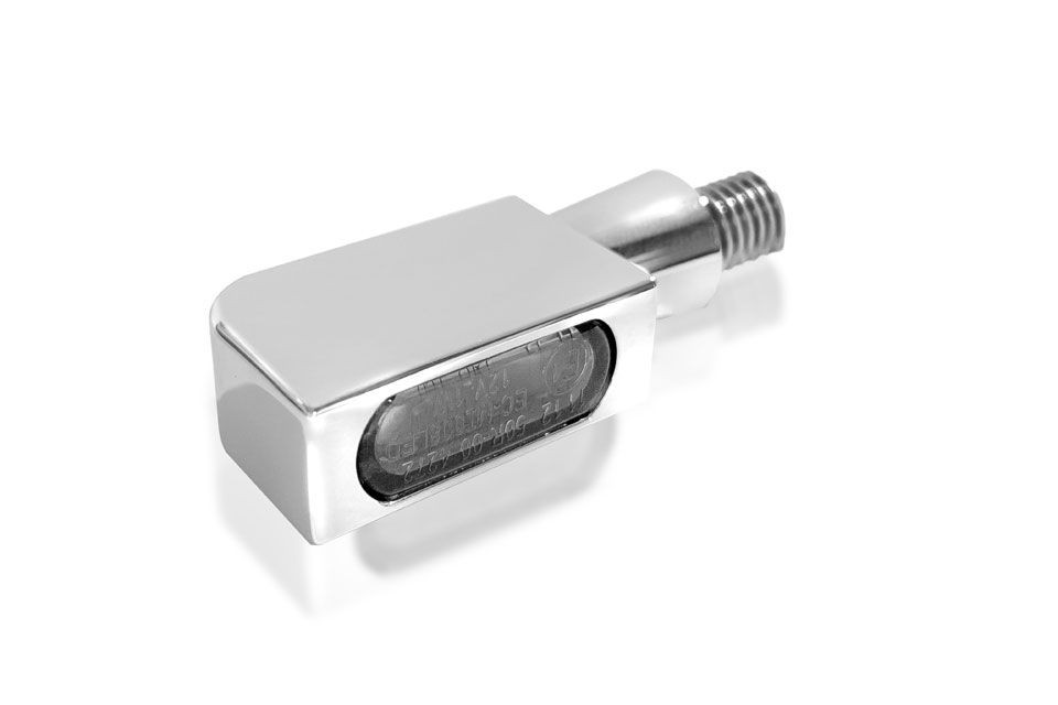 HeinzBikes BLOKK-Line Series MICRO SMD Blinker, Multifit alle Marken und Modelle, chrom (Paar)