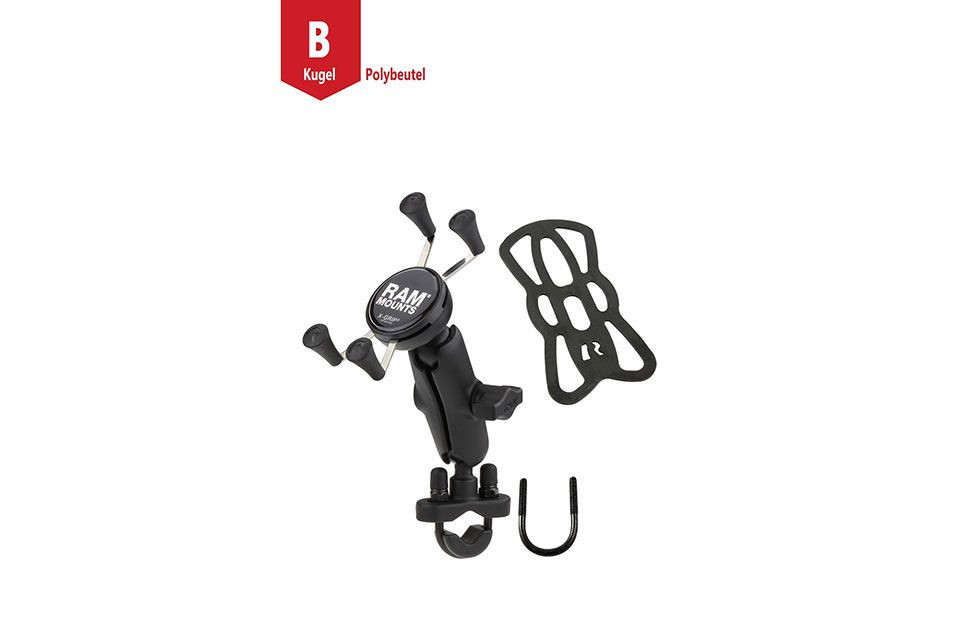 RAM Mounts Lenkerhalterung mit X-Grip Universal Halteklammer für Smartphones - Klemmschelle (Stück)