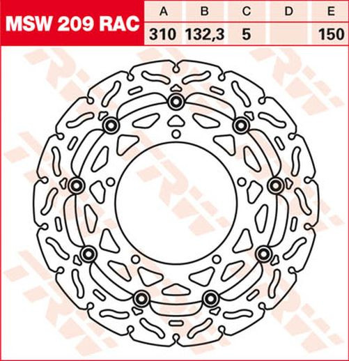 TRW Lucas Bremsscheibe MSW209RAC, schwimmend yamaha (Stück)