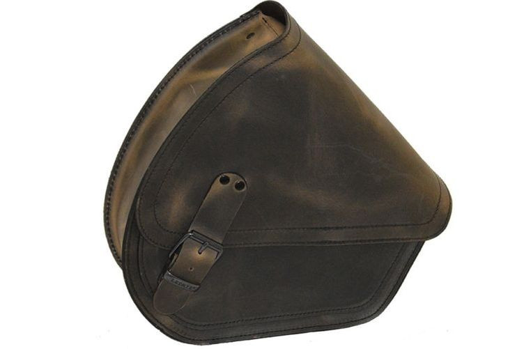 Ledrie Swingarm Tasche braun Leder für Harley-Davidson Softail links (Stück)