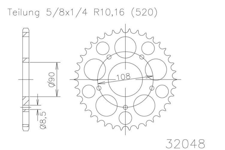 ESJOT Kettenrad, 39 Zähne diverse Modelle (Stück)