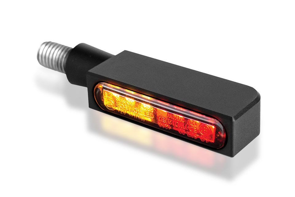 HeinzBikes BLOKK-Line Series LED 3in1 Blinker, Multifit alle Marken und Modelle, schwarz (Paar)