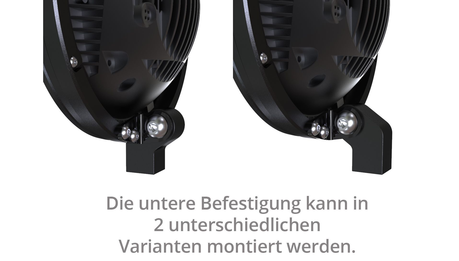 HIGHSIDER 7 Zoll LED-Hauptscheinwerfer FRAME-R1 Typ 8, schwarz, untere Befestigung