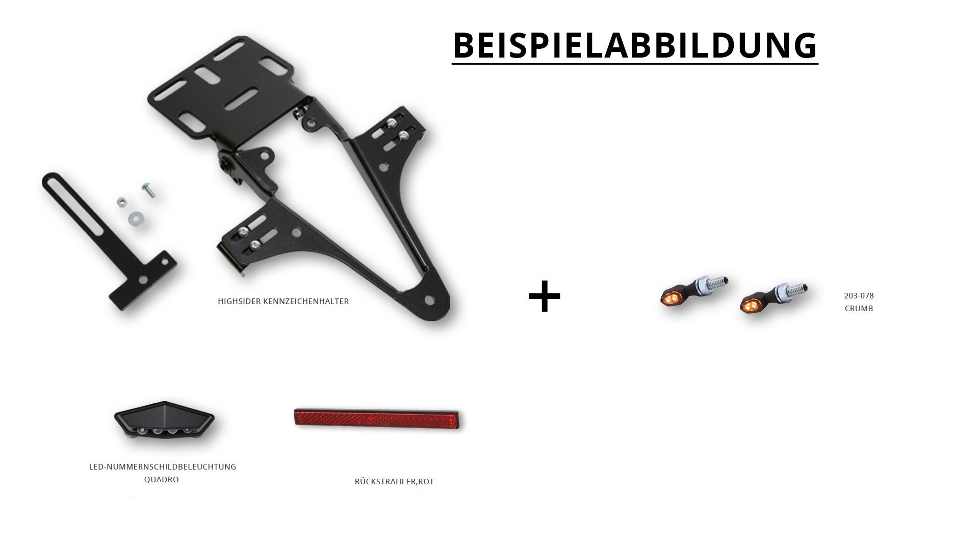 HIGHSIDER Kennzeichenhalter APRILA  RS4 125, Tuono V4 ab Bj.11 - , RSV 4 Factory, Crumb Bundle