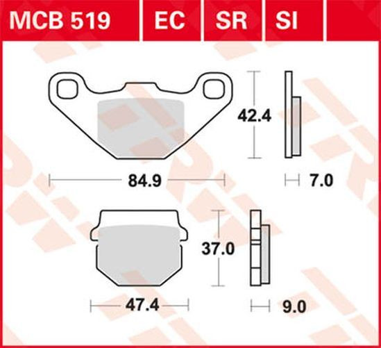 TRW Lucas Bremsbelag MCB519 (Satz)
