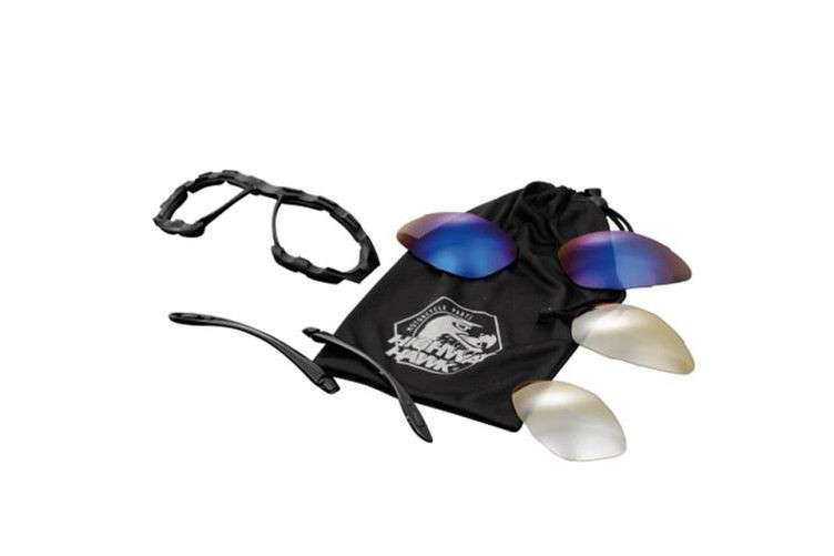HIGHWAY HAWK MOTORCYCLE SUNGLASS, CLEAR FRAME (Stück)