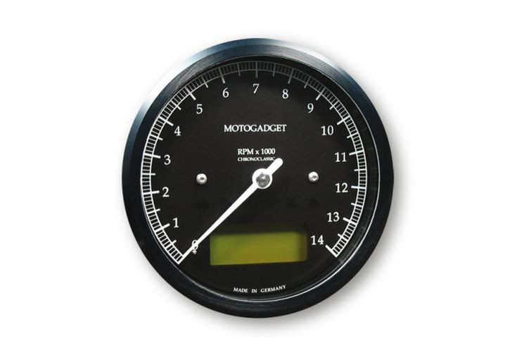 motogadget Chronoclassic Drehzahlmesser -14.000 U/min, grüne LCD Anzeige (Stück)