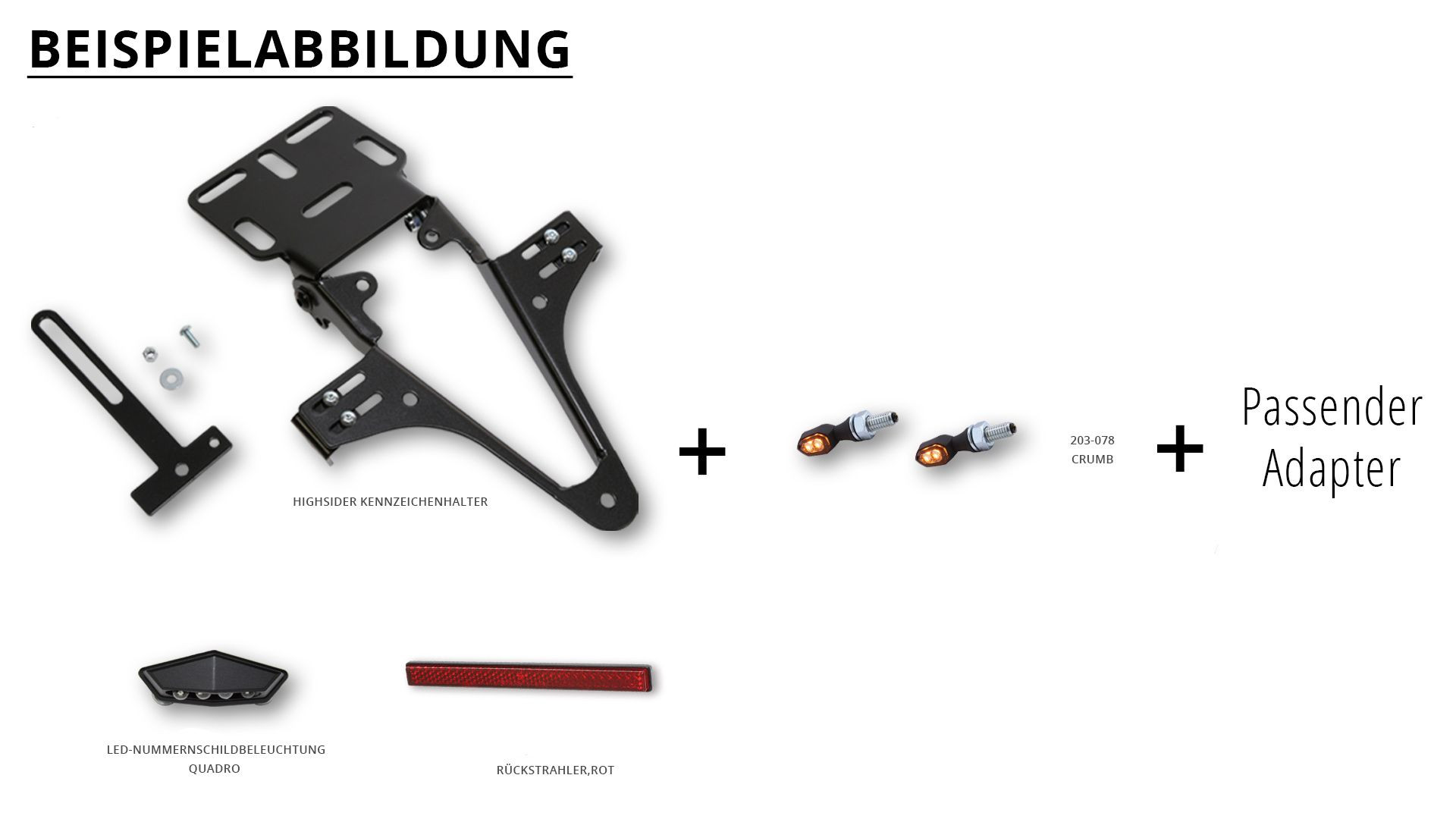 HIGHSIDER Kennzeichenhalter KAWASAKI Z 125 ab Bj. 19, Crumb Bundle A