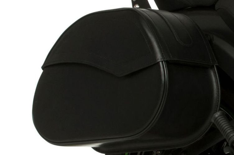 HIGHWAY HAWK Satteltaschen Set. Starres schwarzes Leder. 20 Liter (Satz)