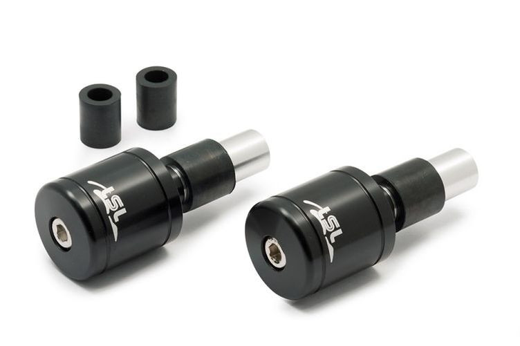 LSL Lenkergewichte Alu, schwarz, mit Logo, Ø14&18mm (Paar)