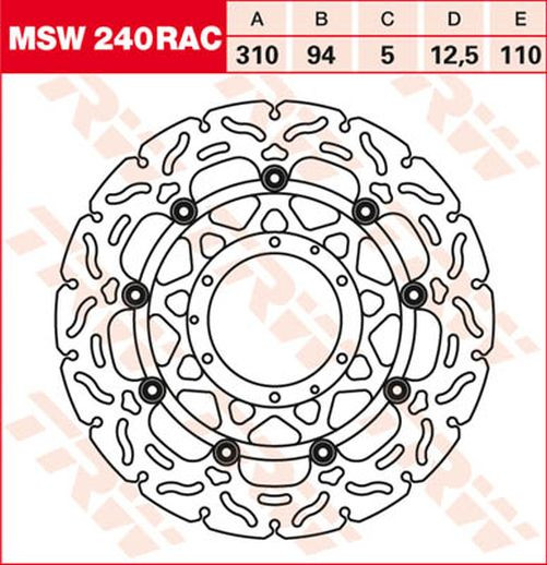 TRW Lucas Bremsscheibe MSW240RAC, schwimmend honda (Stück)