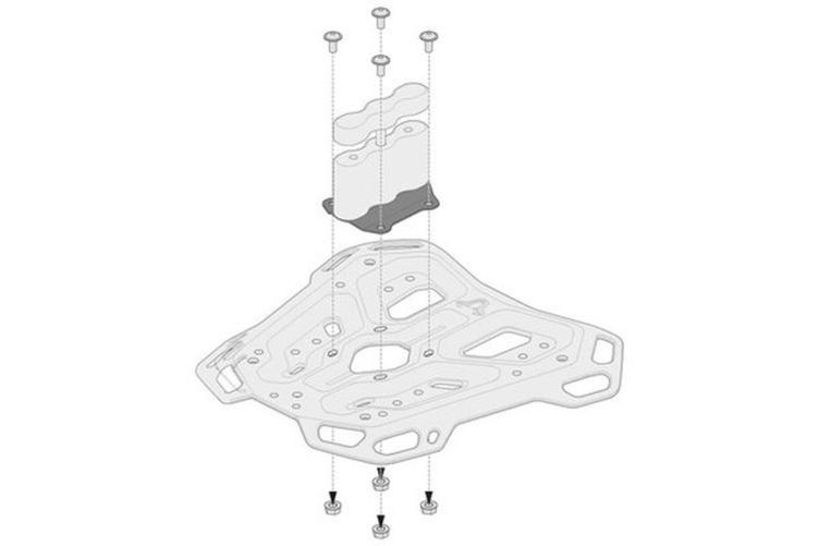SW-MOTECH SW-Motech Adapterkit für ADVENTURE-RACK Gepäckträger Schwarz. Für Rotopax.