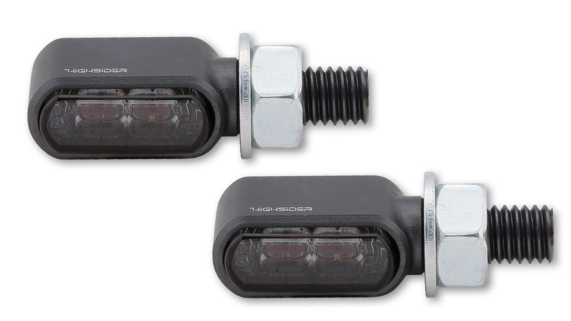 HIGHSIDER CNC LED Blinker/Positionslicht LITTLE BRONX, titan, getönt, E-geprüft, Paar