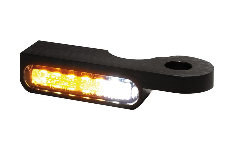 HeinzBikes LED Armaturen Blinker-Positionslicht-Kombination SOFTAIL Modelle -14, schwarz (Paar)