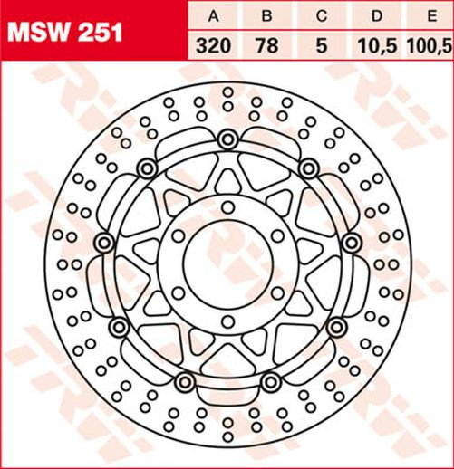 TRW Lucas Bremsscheibe MSW251, schwimmend triumph (Stück)