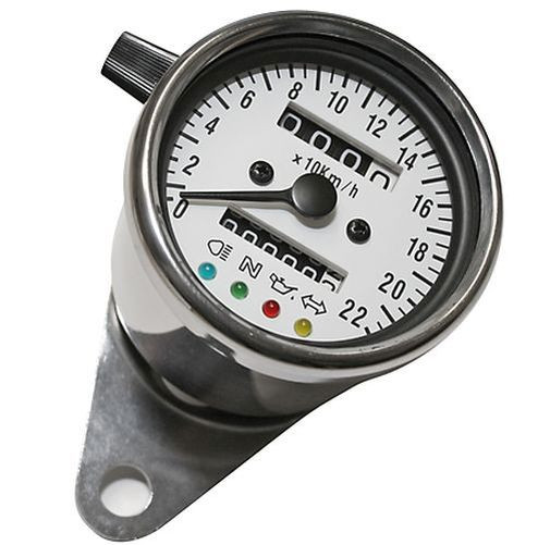 Edelstahl-Tacho, 1000 RPM, Ø 60 mm, Ziffernblatt weiß, blau illuminierend ( Stück)