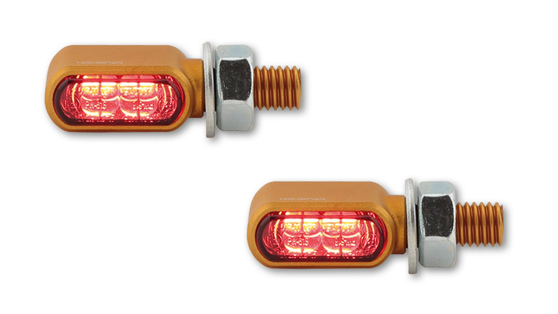 HIGHSIDER CNC LED Rück-, Bremslicht, Blinker LITTLE BRONX, gold, getönt, E-geprüft, Paar