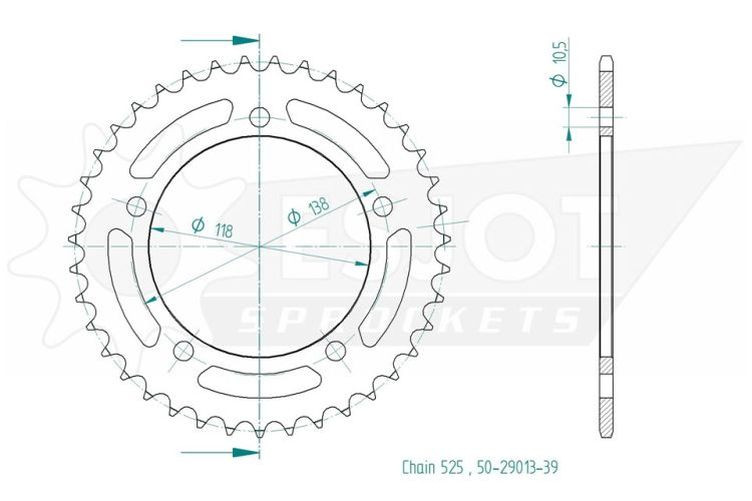 ESJOT Kettenrad, 39 Zähne diverse Modelle (Stück)