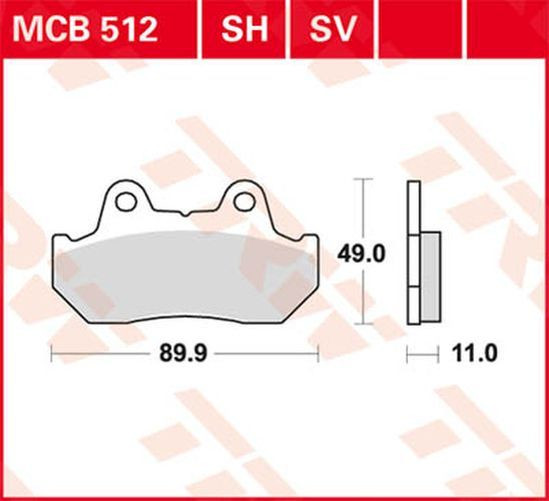 TRW Lucas Sinterbelag MCB512SH honda (Satz)