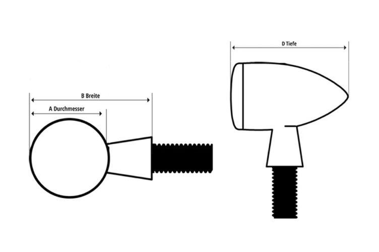 HIGHSIDER LED-Rücklicht MONO-BULLET SHORT, schwarz Set (Set)