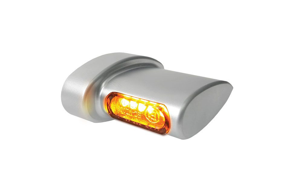HeinzBikes Winglets MICRO LED Blinker, alle HARLEY-DAVIDSON Modelle 93-, chrom seidenmatt (Paar)
