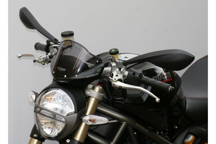 MRA Verkleidungsscheibe, Ducati MONSTER 696 -, schwarz, Originalform (Stück)