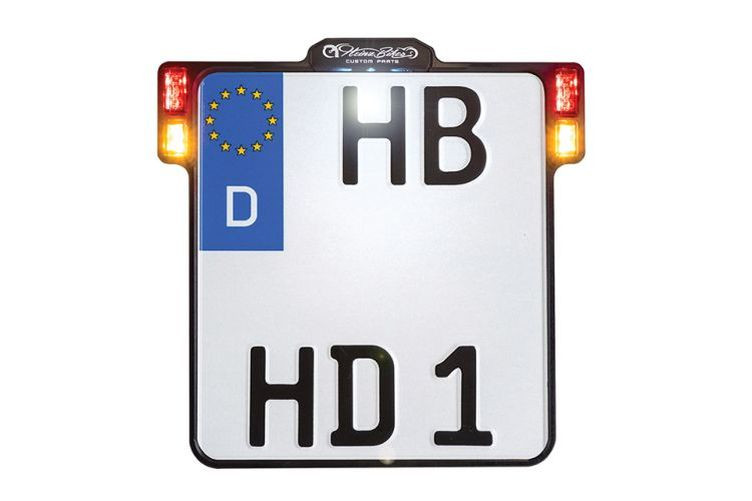HeinzBikes ALL-INN 2.0 Kennzeichenhalter mit KNZ-Beleuchtung 3in1 Blinker Brems-& Rücklicht, schwarz (Stück)