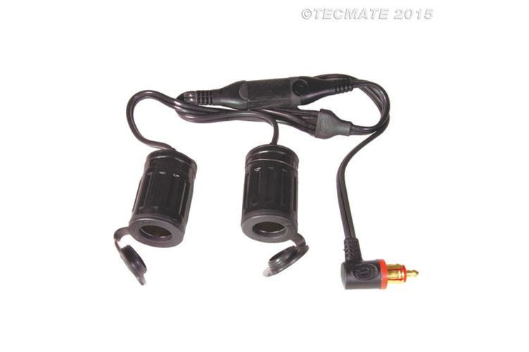 OPTIMATE Adapter Motorrad 90° Stecker auf 2x Autosteckdose (No.36) (Stück)